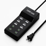 10-Port Usb Charger Block - 100W6A4C Multi Usb Charging Station For Iphone/Ipad/Samsung Galaxy Note Tablet Android Smartphone