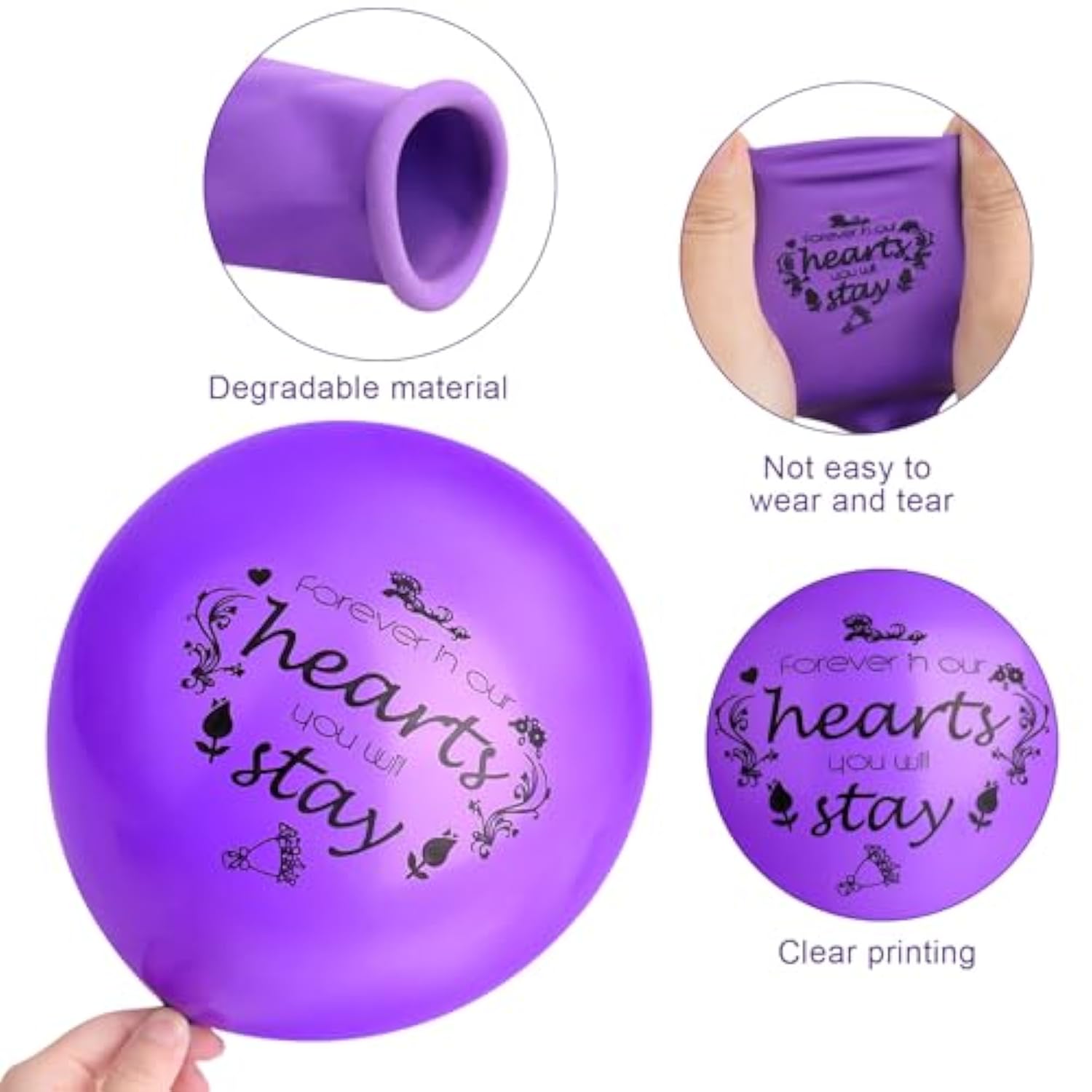 39 Pcs Dove Memorial Balloons To Release In Sky Peace Dove Purple Biodegradable Balloons Memory Life Floting Balloon For Funeral Condolence Anniversary Happy Heavenly Memorial Decorations