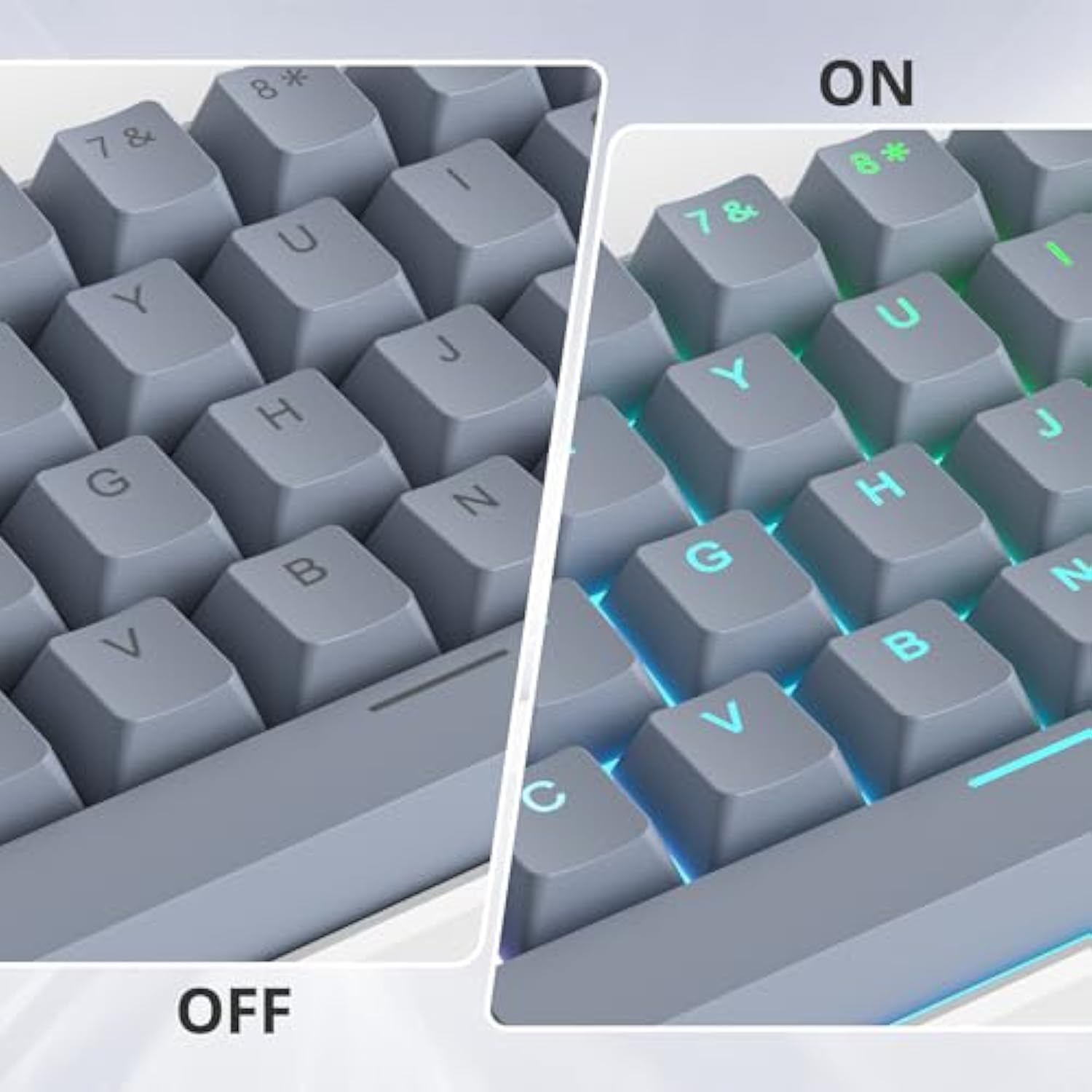61-Keys Pbt 60% Keycaps 60 Percent Shine-Through Oem Profile Keycaps Backlit U