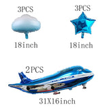 31" Large Blue Airplane Balloons Birthday Party Decorations (2 Pack)