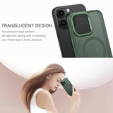 Magnetic For Iphone 15 Pro Max Case,[Compatible With Magsafe] Translucent Matte Frosted Anti-Fingerprint Slim Shockproof Women Men Protective Cover Case For Iphone 15 Pro Max 6.7",Dark Green