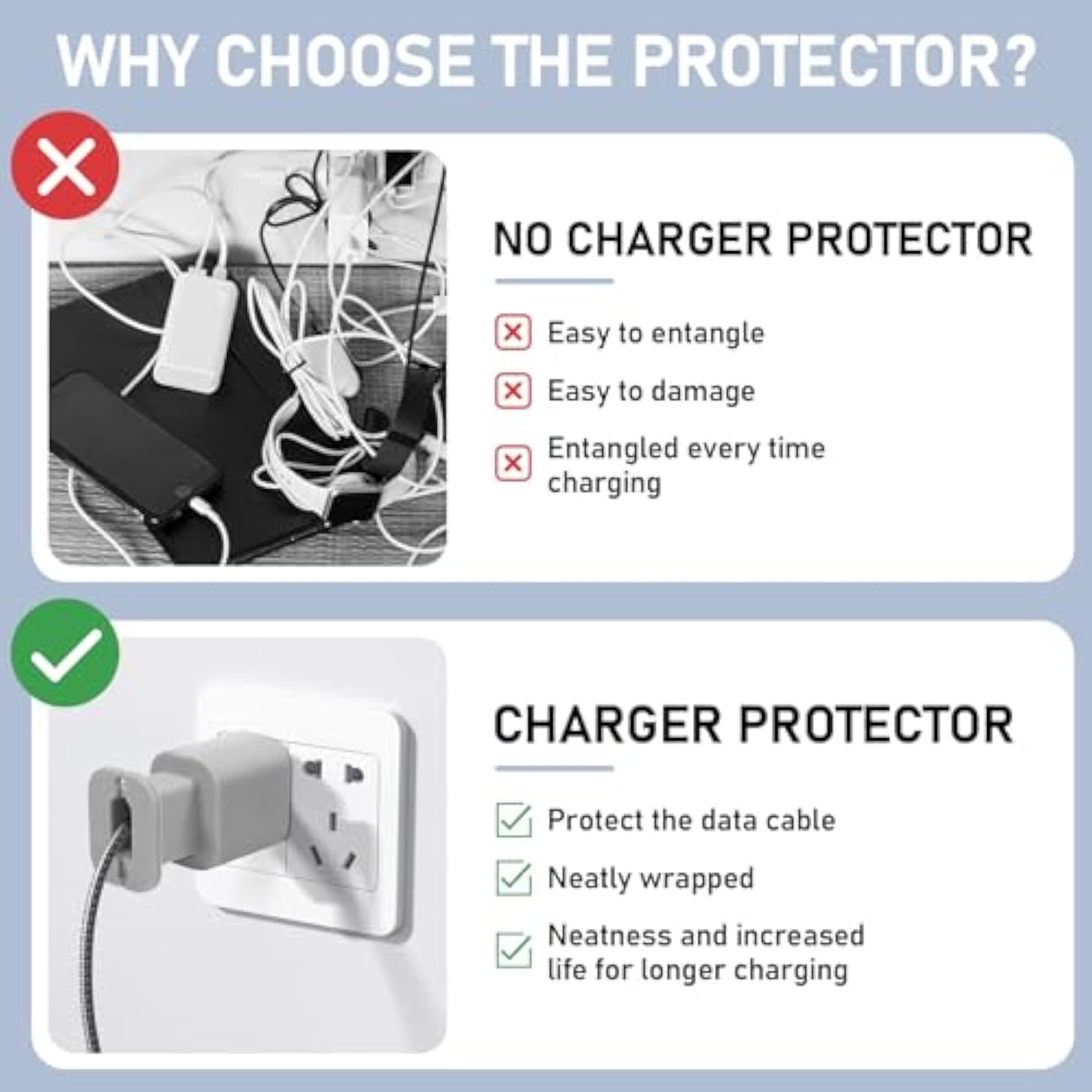 Silicone Charger Protector Cord Wrap 4-Pack 2 In 1, 4 Pcs Usb Data Cable Protector, 18W/20W Usb-C Charger Snapback Charger Winder, Power Adapter Case-1.66 X 1.12 Inches (Charger Not Included)