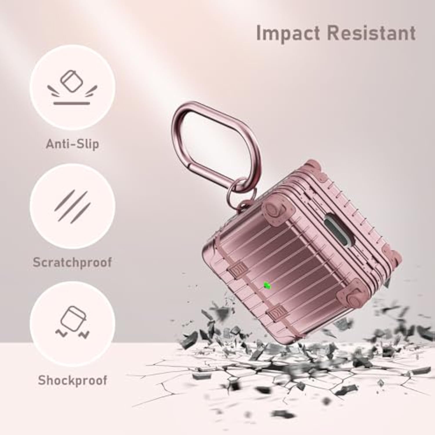 Compatible With Airpods Case Cover, Funny Suitcase Design Case For Airpods 2Nd Generation/1St Generation, Cute Fashion Protective Hard Case For Women Men With Keychain