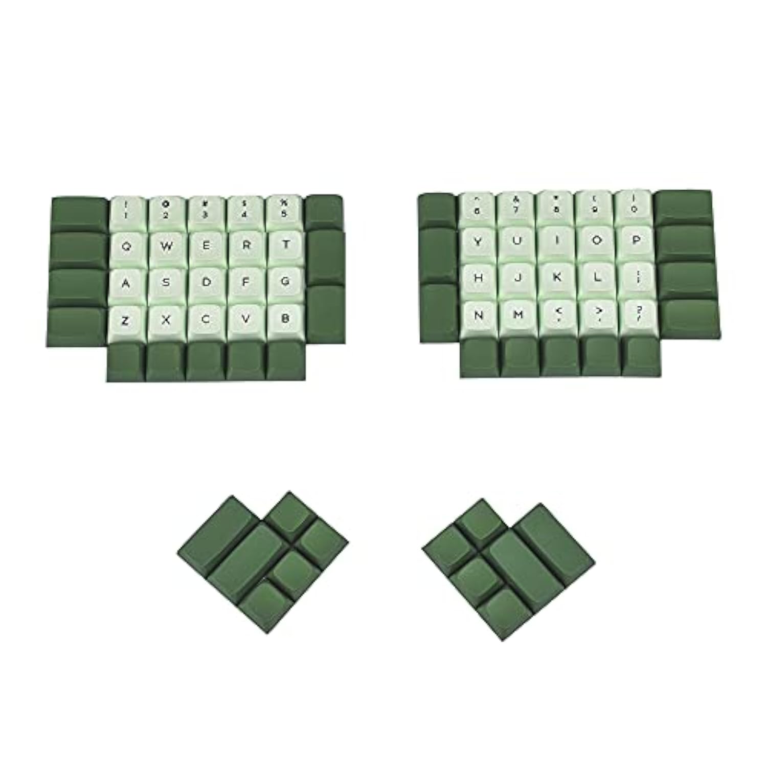 Zda Similar To Xda Keycaps Thick Pbt Matcha Dye-Sublimation Keycap Set For Erg