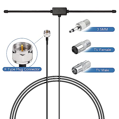 FM Radio Dipole Antenna for Stereo Receiver Indoor Pioneer Onkyo Yamaha Marantz Bose Wave Music System Home FM Radio AV Audio Video Home Theater