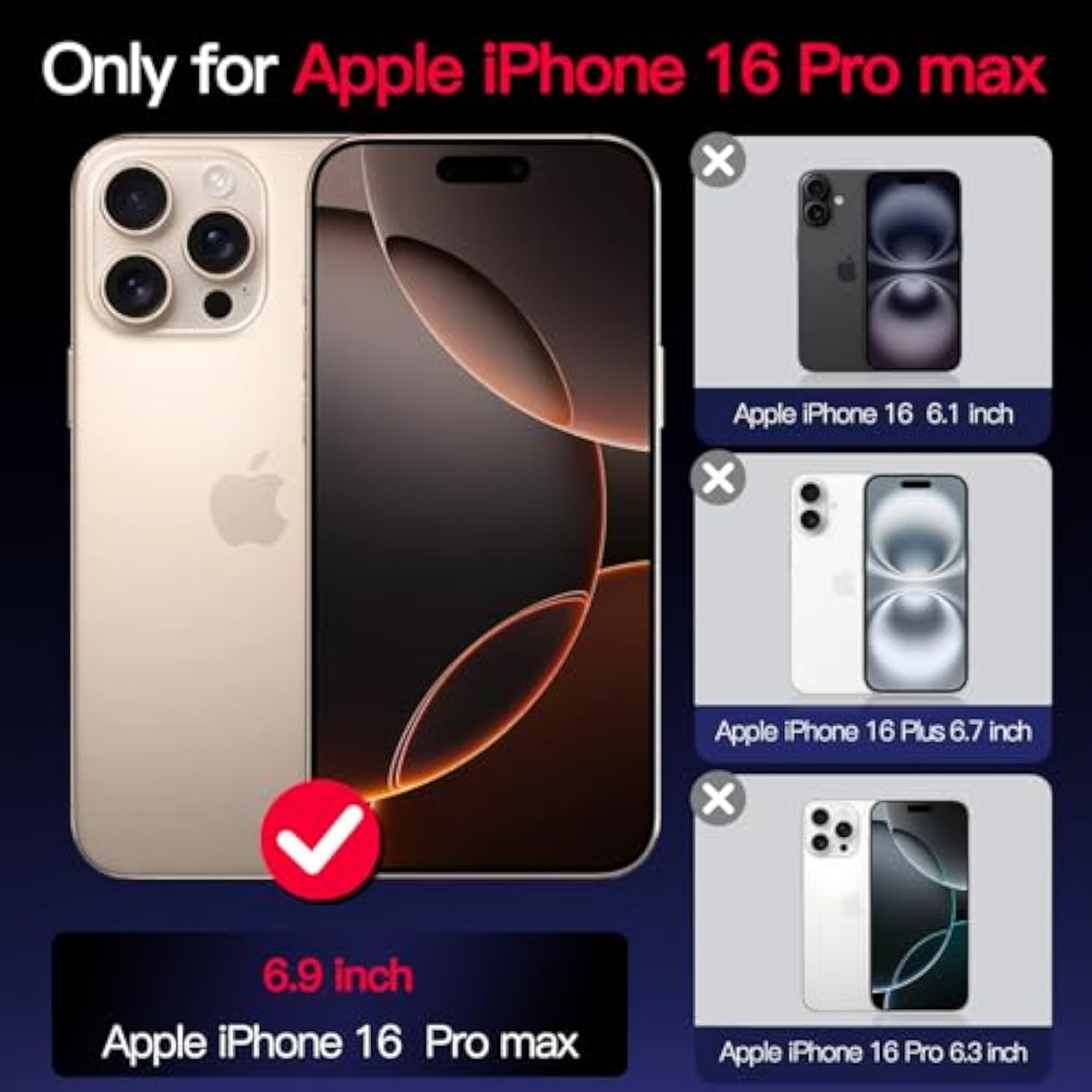 For Iphone 16 Pro Max Case,Three Layer Heavy Duty Sturdy Shockproof Protection Full Rugged Hard Pc+Soft Tpu Bumper Protective Girls Case For Apple Iphone 16 Pro Max 6.9 Inch,Gold