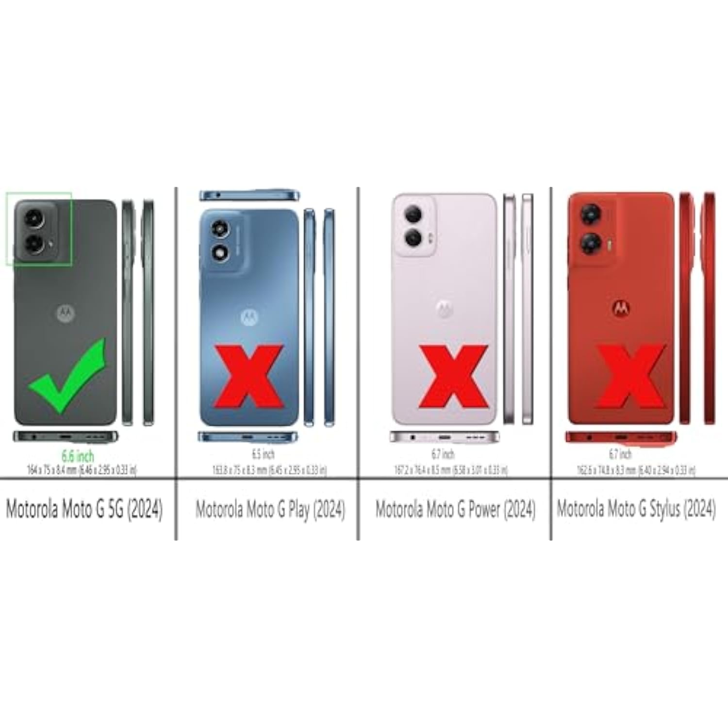 Moto G 5G 2024 Case with 2 Screen Protectors Flexible TPU Shockproof Black
