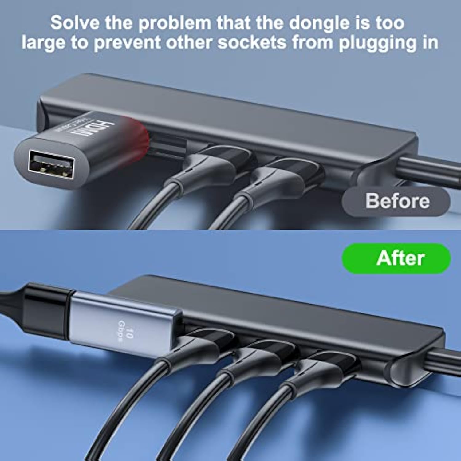 4 Pack Usb 3.1 90 Degree Adapter,2*Left Angle&2*Right Angle Usb A Male To Fema