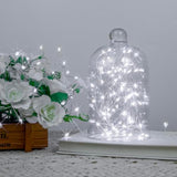 Fairy Lights Plug In, 50 Feet 500Led Cool White Silver Wire Firecracker Firefly Lights With Remote, Waterproof Copper Wi