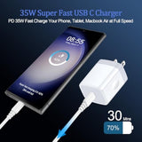 35W Samsung A15 5G Super Fast Type C Charger Block For Samsung Galaxy S25 S24 Fe A16 A55 A35 A14 A54 S24 S23 Ultra, Iphone 16 15 14 13 Pro Max, Pd 3.0 Wall Charger Usb C Box Charging Cube Brick Plug