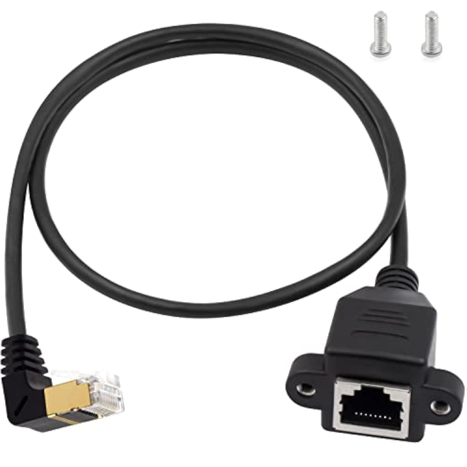 Ethernet Adapter 90 Degree Cable, Cat8 Extreme Thin Down Angled Rj45 Male To F