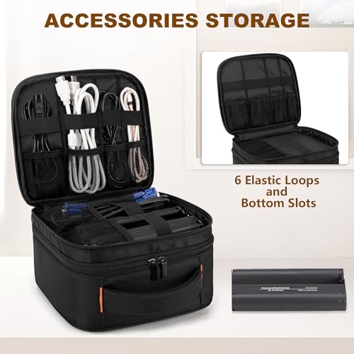 Double Layer Photo Printer Case Compatible With Canon Selphy Cp1500/Cp1300/Cp1200, Portable Printer Camera Storage Bag With Multiple Pockets, Bag Only