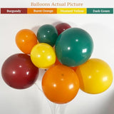 Fall Balloon Arch Kit: Orange, Yellow, Green, Burgundy Balloons, Leaf Decor