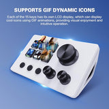 Streaming Macro Keypad,Stream Controller Deck,Gaming Shortcut Keyboard, With Customizable 6 Lcd Shortcut Keys, 3 Buttons And 3 Knobs, Trigger Actions In Obs/Twitch/Youtube, Windows 10/Mac14.0 (N3 White)