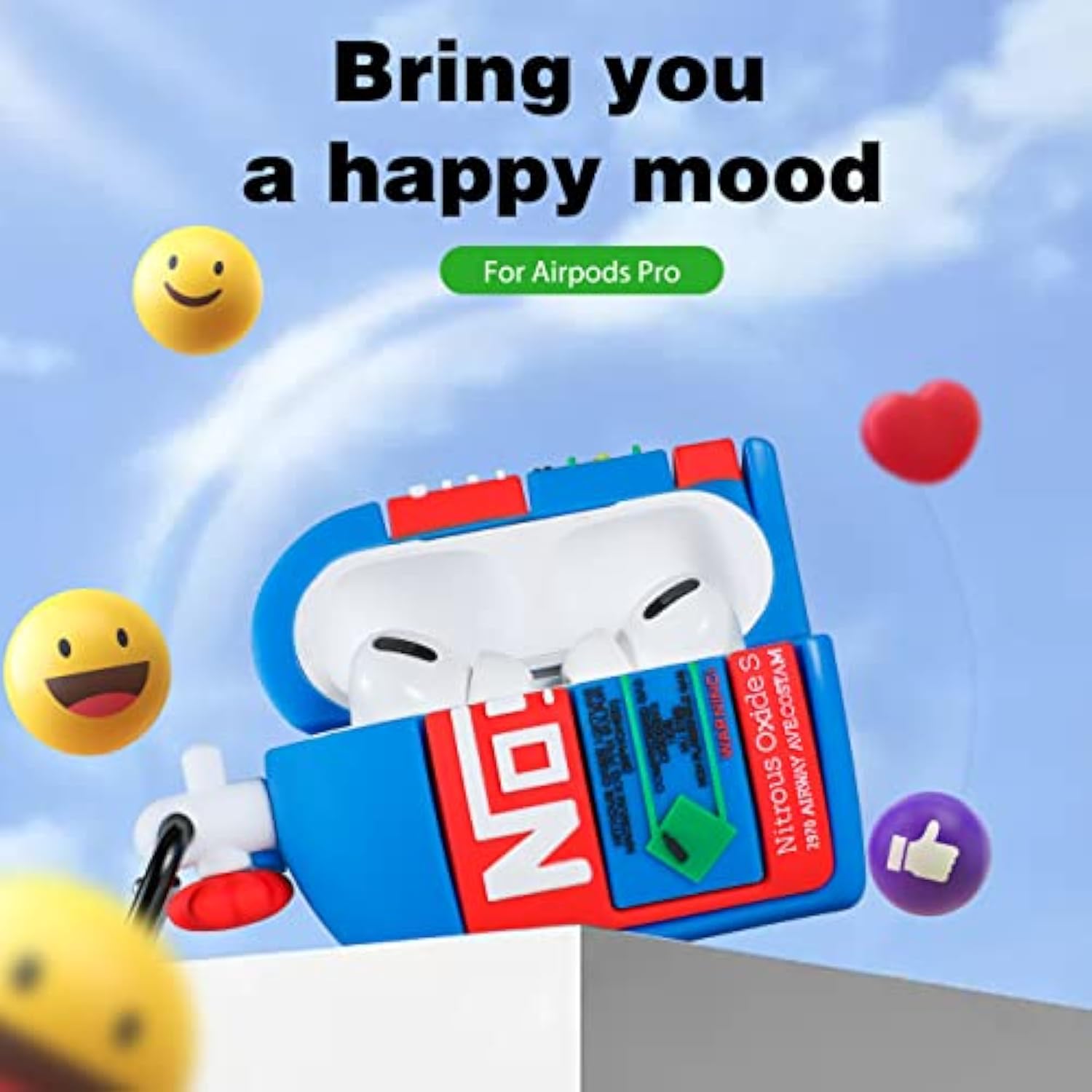 For Airpod Pro 2019/Pro 2 Gen 2022 Case 3D Nos Nitrogen Bottle For Boys Girls Kids Teens Cute Cartoon Fun Soft Silicone Design For Airpods Pro Cases Cover Funny Fashion For Air Pod Pro Covers