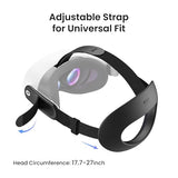 K4 Flex Comfort Lite Head Strap for Quest 3/3S, Adjustable Original Replacement Elite Strap with PU Foam Padding, Larger Headrest & Streamlined