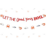Seafood Party Decorations, Let The Good Times Boil Party Banner Seafood Garland For Lobster Crawfish Shrimp Crab Fish Seafood Boil Birthday Party Supplies