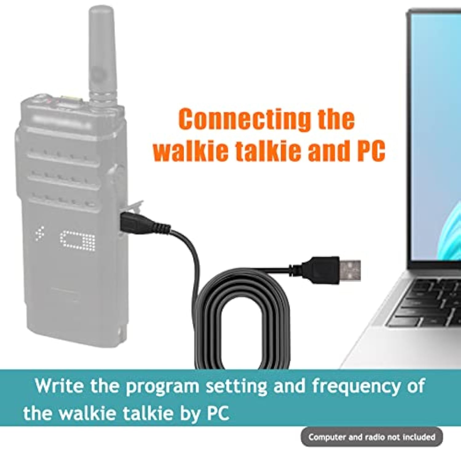 Micro Usb Programming Cable Compatible For Motorola Cp200D Sl300 Sl3500E Sl7550E Digital Portable Two Way Radios