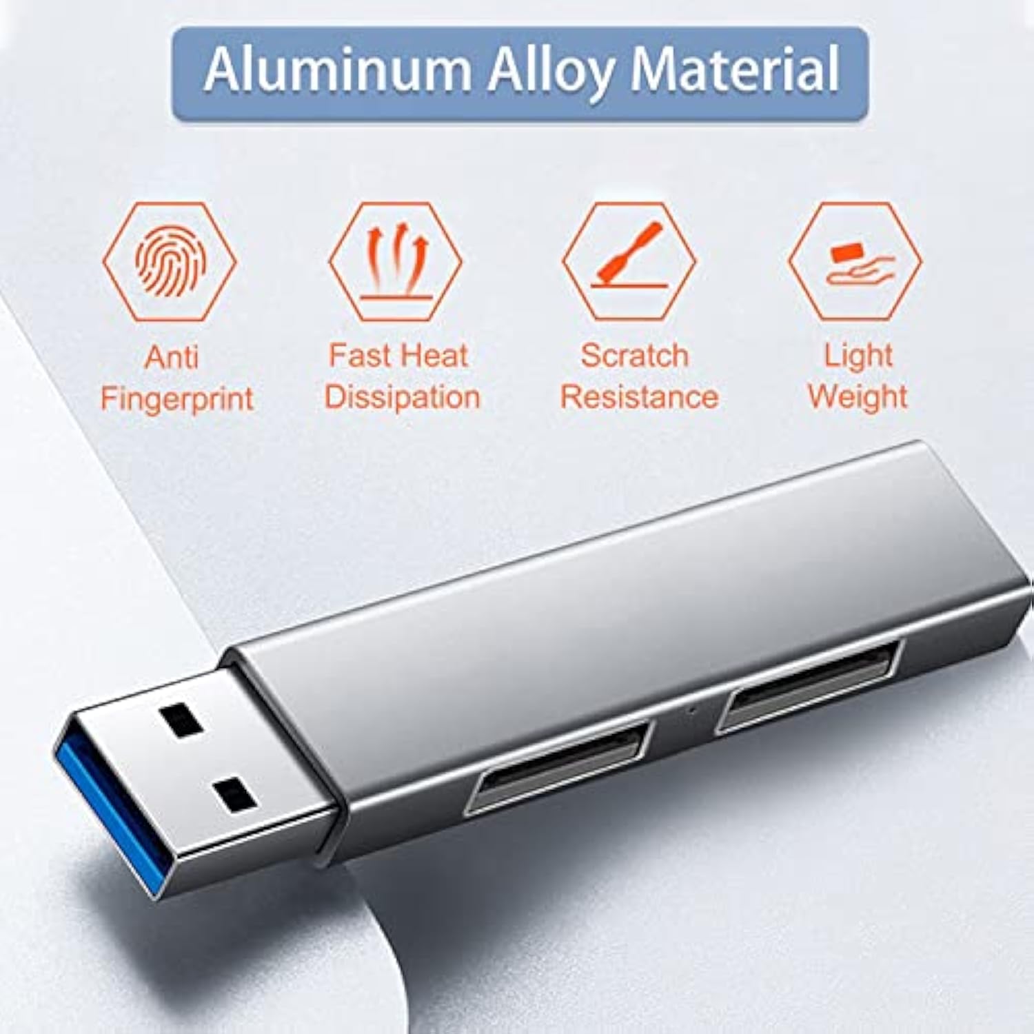 Usb 3.0 Hub, Aluminium 3-Port Usb Hub Usb Splitter Usb Expander For Laptop, Xb