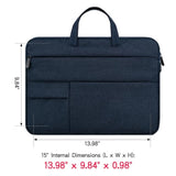 Rainyear Laptop Sleeve Carrying Case Compatible With 15 Inch Macbook Pro/Air, Surface Laptop 3/4 15", New Xps 15 Touch Briefcase With Hidden Handle Multiple Pockets Protective Computer Bag,Navy Blue