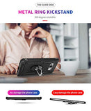 For Samsung Galaxy S8 Case With Hd Screen Protectors (Not Fit S8 Plus), Military-Grade Metal Ring Holder Kickstand 15Ft Drop Tested Shockproof Cover Case For Samsung Galaxy S8 (2017) Black