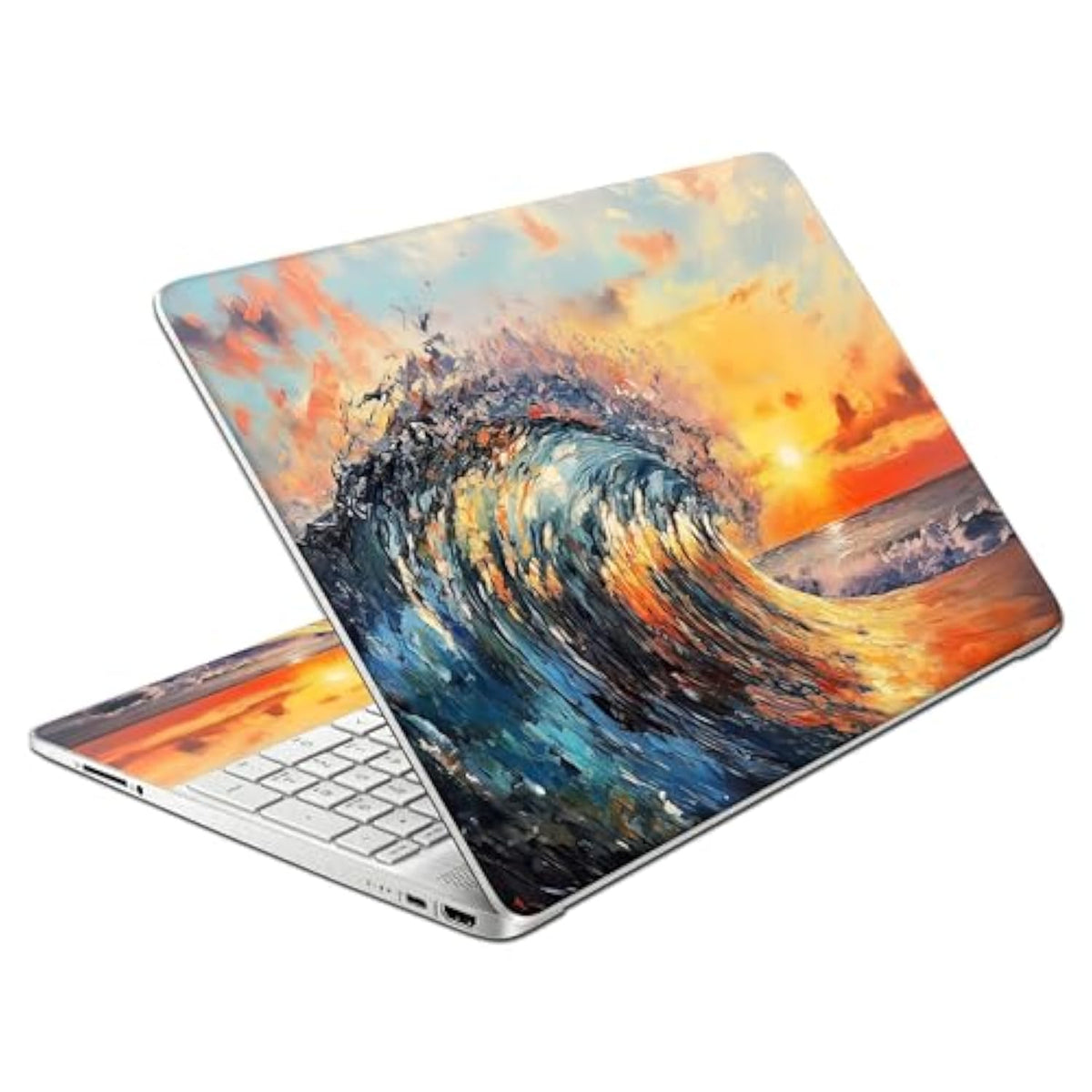 Laptop Skin Decal Hp 15.6" - Great Wave, Laptop Cover Sticker, No Cutting Required, No Bubble, Waterproof, Scratch Resistant - Including Wide Screen And Wrist Pad
