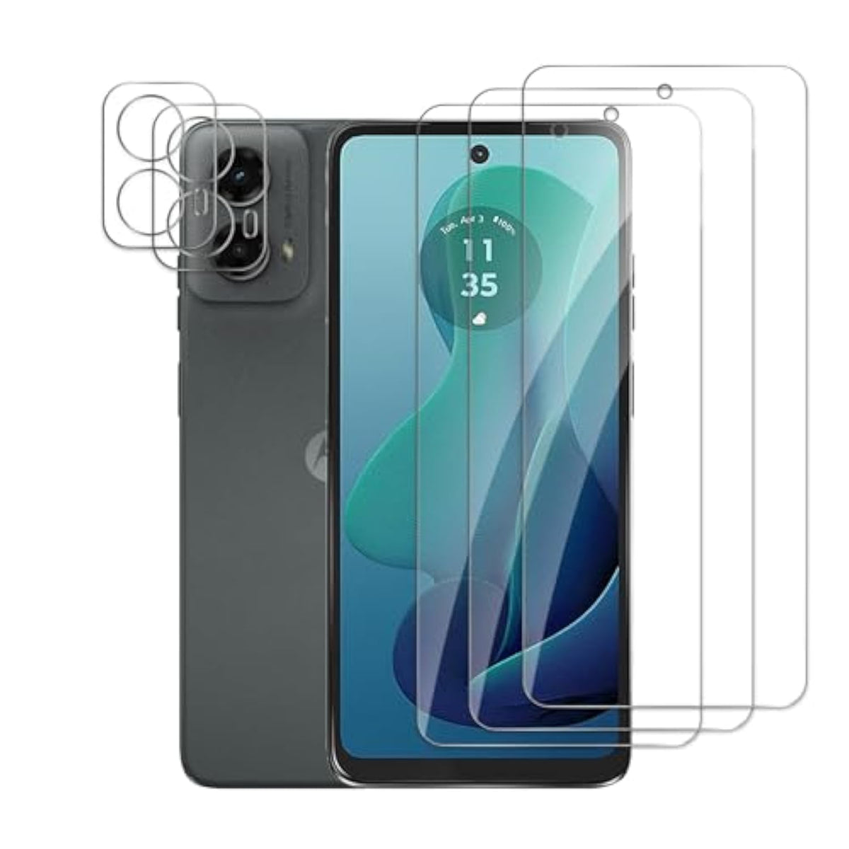 3 Pack Screen Protector For Motorola Moto G 5G 2024+2 Pack Camera Lens Protector, Tempered Glass Film, Ultra Hd 9H Hardness Case Friendly Anti Scratch Bubble Free Ultra Resistant