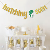 Hatching Soon Banner Dinosaur Baby Shower Boy Welcome Baby Party Decor