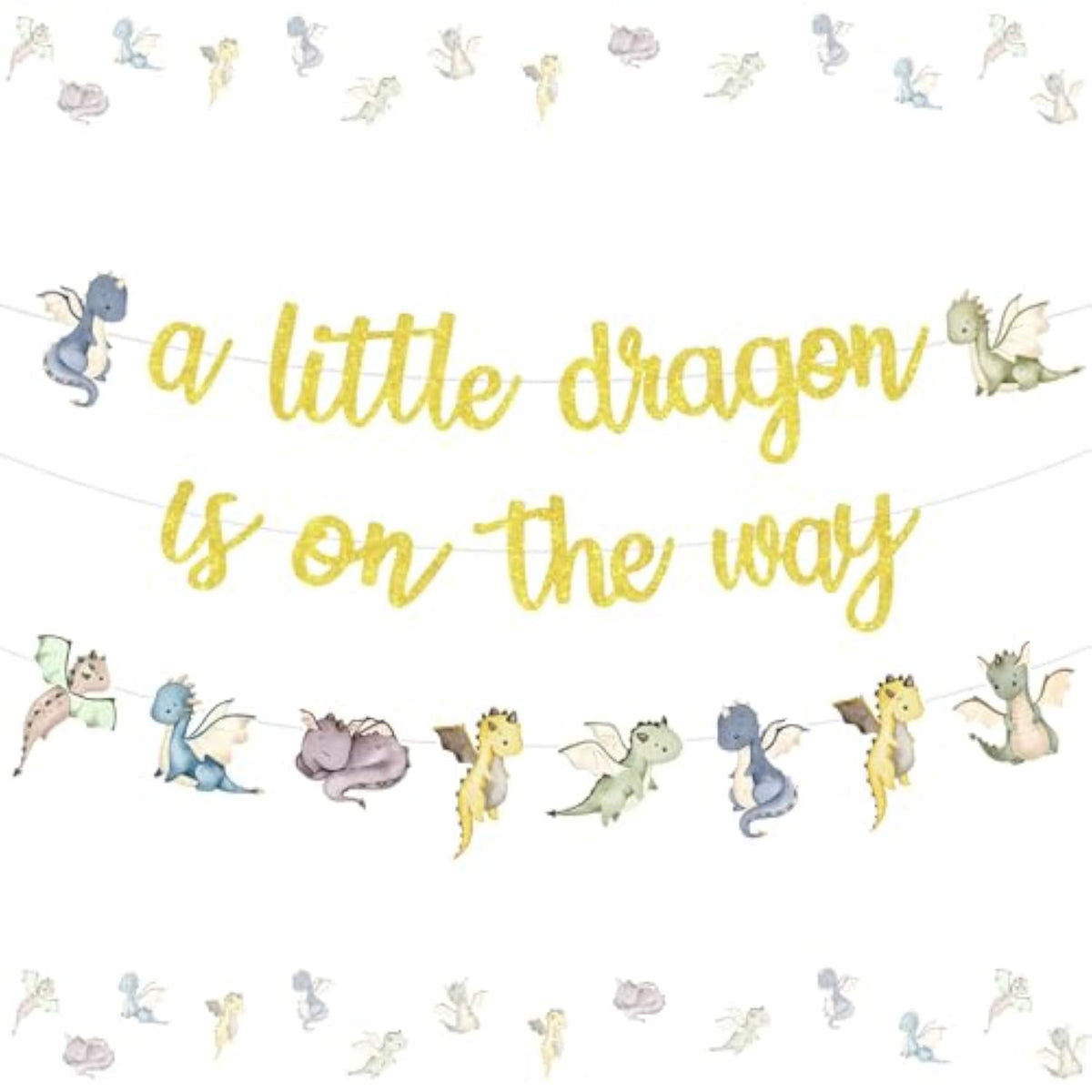 Dragon Baby Shower Party Decorations A Little Dragon Is On The Way Banner Dragon Theme Garland Banner Magic Dragon Party Decor Dragon Theme Party Little Dragon Baby Shower Supplies For Boys