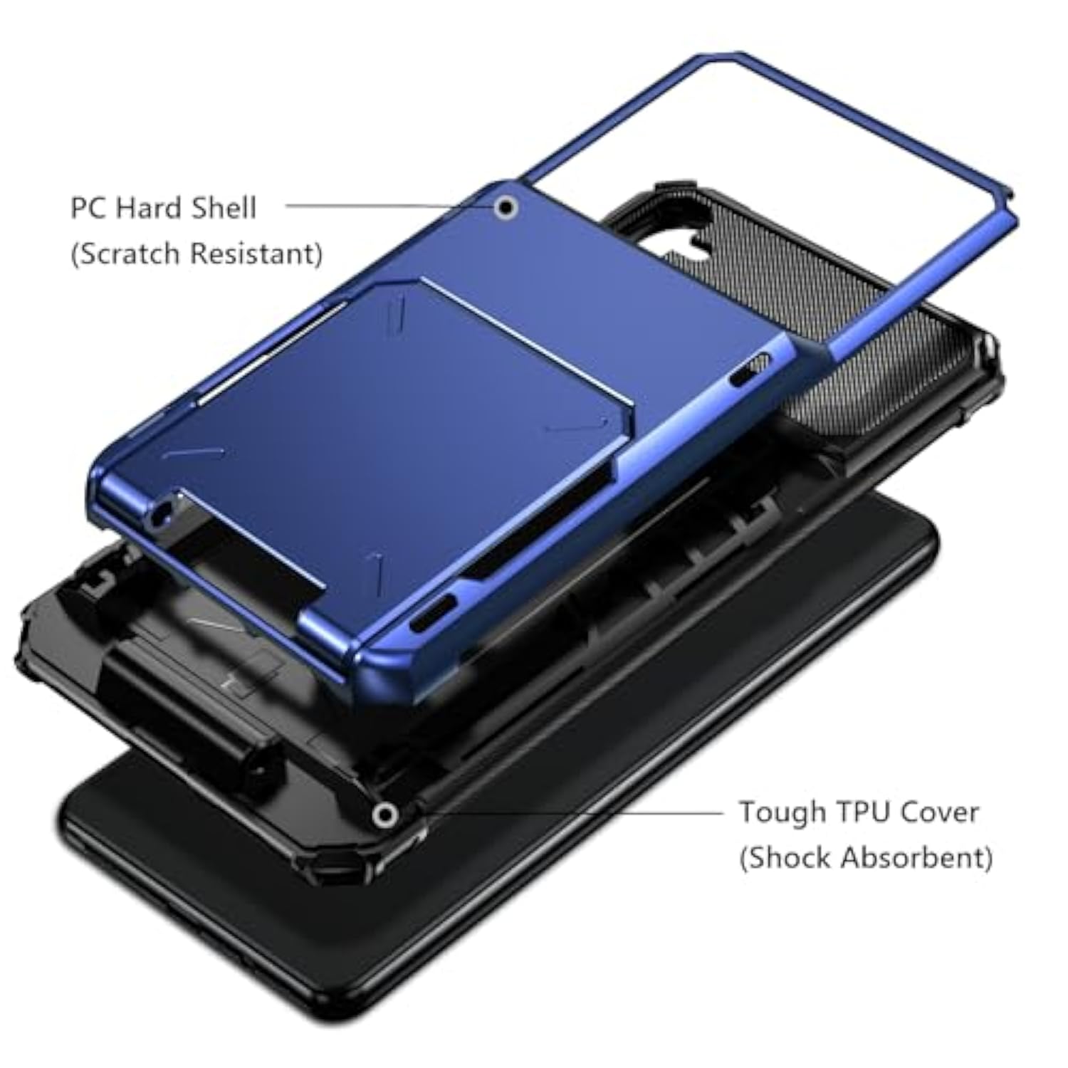 For Samsung Galaxy S25 Case Wallet With Card Holder Dual Layer Heavy Duty Shockproof Hidden Flip 4-Card Slots Large Storage Protective Galaxy S25 Wallet Case For Women Men, 6.2" Navy