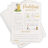 Baby Predictions & Advice Cards – Classic Pooh Theme, Winnie Baby Shower Game For Guests, Gender Reveal Activity For Boy Or Girl Activity, 30 Pack