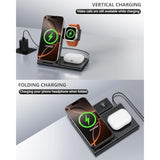 Charging Station For Apple Multiple Devices, 3 In 1 Wireless Charger Dock For Iphone 15/14/13/12/Pro/Plus/Max, Travel Charger For Apple Watch 10/9/8/Ultra 2/7/6/5/4/3 & Airpods 4/3/2/Pro