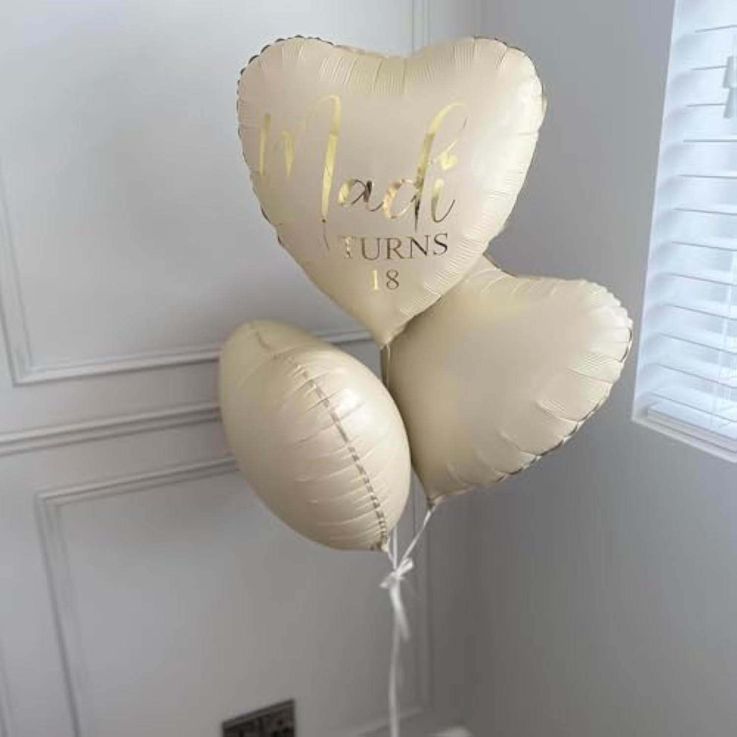 10PCS Cream White Heart Balloons 18 Inch Foil for Valentine Wedding Birthday Decorations