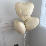 10PCS Cream White Heart Balloons 18 Inch Foil for Valentine Wedding Birthday Decorations