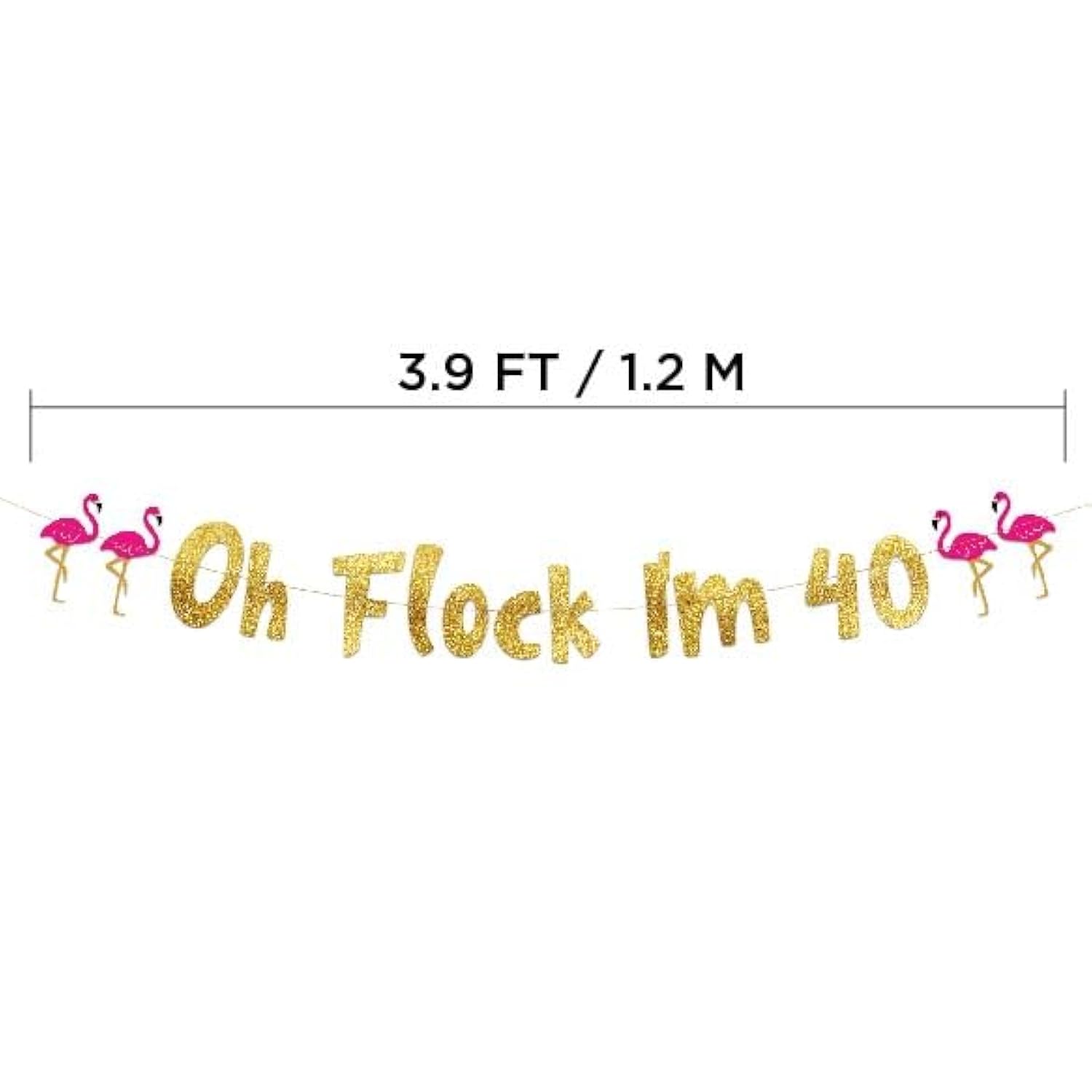 Oh Flock I'M 40 Gold Glitter Banner - Happy 40Th Birthday Party Decorations, Gifts, Supplies And Favors