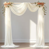 30" x 20ft Ivory Wedding Arch Draping Fabric Sheer Curtain for Events