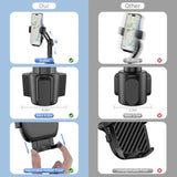 Cup Phone Mount For Car, [Upgraded Version] Universal Cup Phone Cradle Holder With Long And Adjustable Neck, Friendly Compatible With Cell Phone Iphone, Samsung, Google And All Smartphones