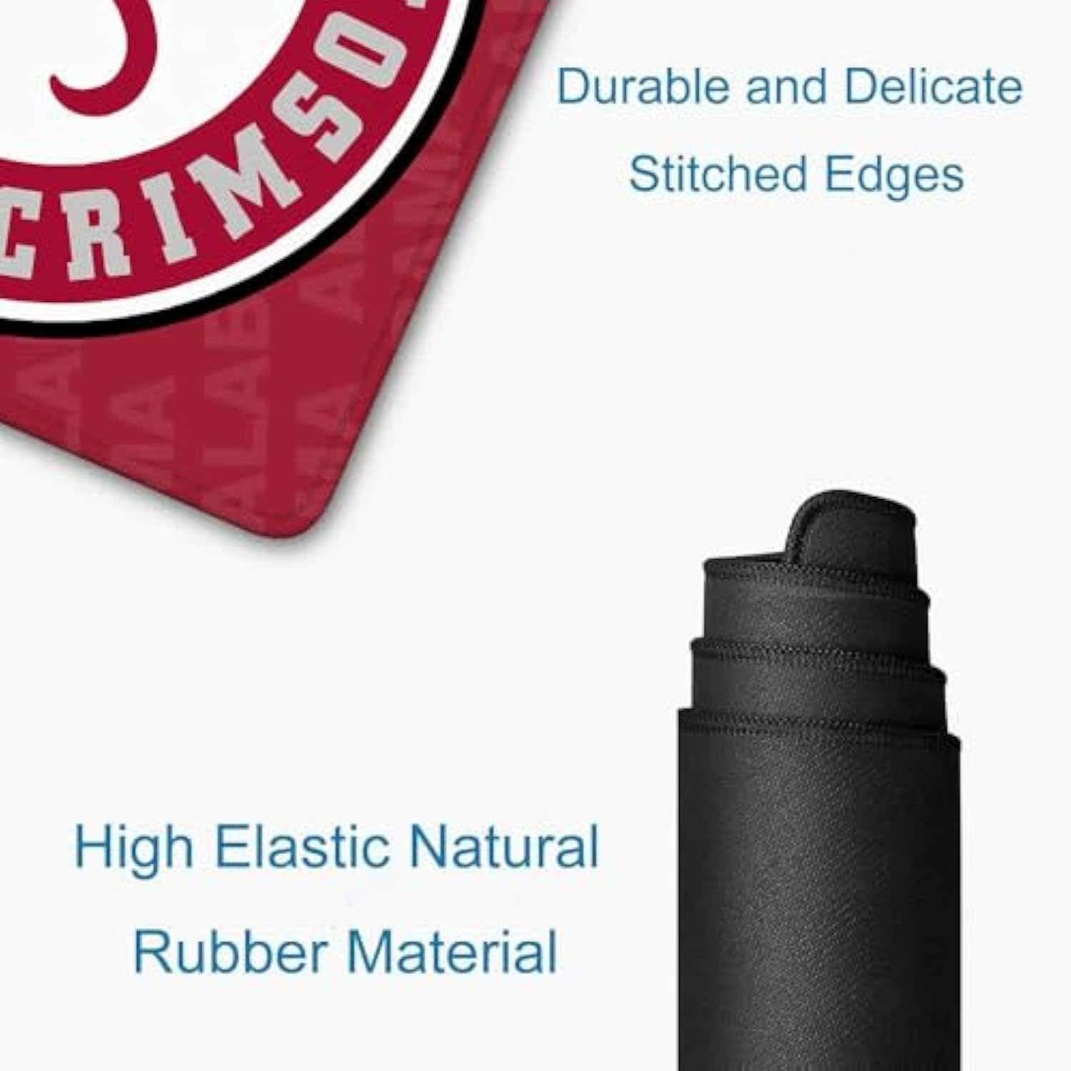 Large Extended Gaming Mouse Pad With Stitched Edges, College Football Non-Slip Waterproof Rubber Base Mouse Pad For Alabama Office, Computer, Keyboard, Laptop And Home Desk Pad 31.5 X 11.7 Inch