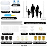 Adjustable Balloon Column Stand Kit: Black & Gold Party Decor - 100 Balloons