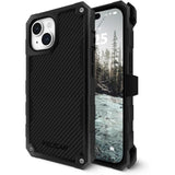 Pelican Shield Series - iPhone 15, iPhone 14, iPhone 13 Case 6.1" [MagSafe] [21ft Military Grade Drop Protection] Rugged, Magnetic Case Kevlar Cover with Belt Clip Holster Kickstand - Black