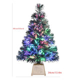 Pre-Lit Mini Christmas Tree, Tabletop Artificial Fiber Optic Christmas Trees With Gold Base -24 Inch …