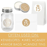 White And Gold Quinceañera Party Favor Labels, Mis Quince Años Sweet 15 Birthday Party - 40 Count