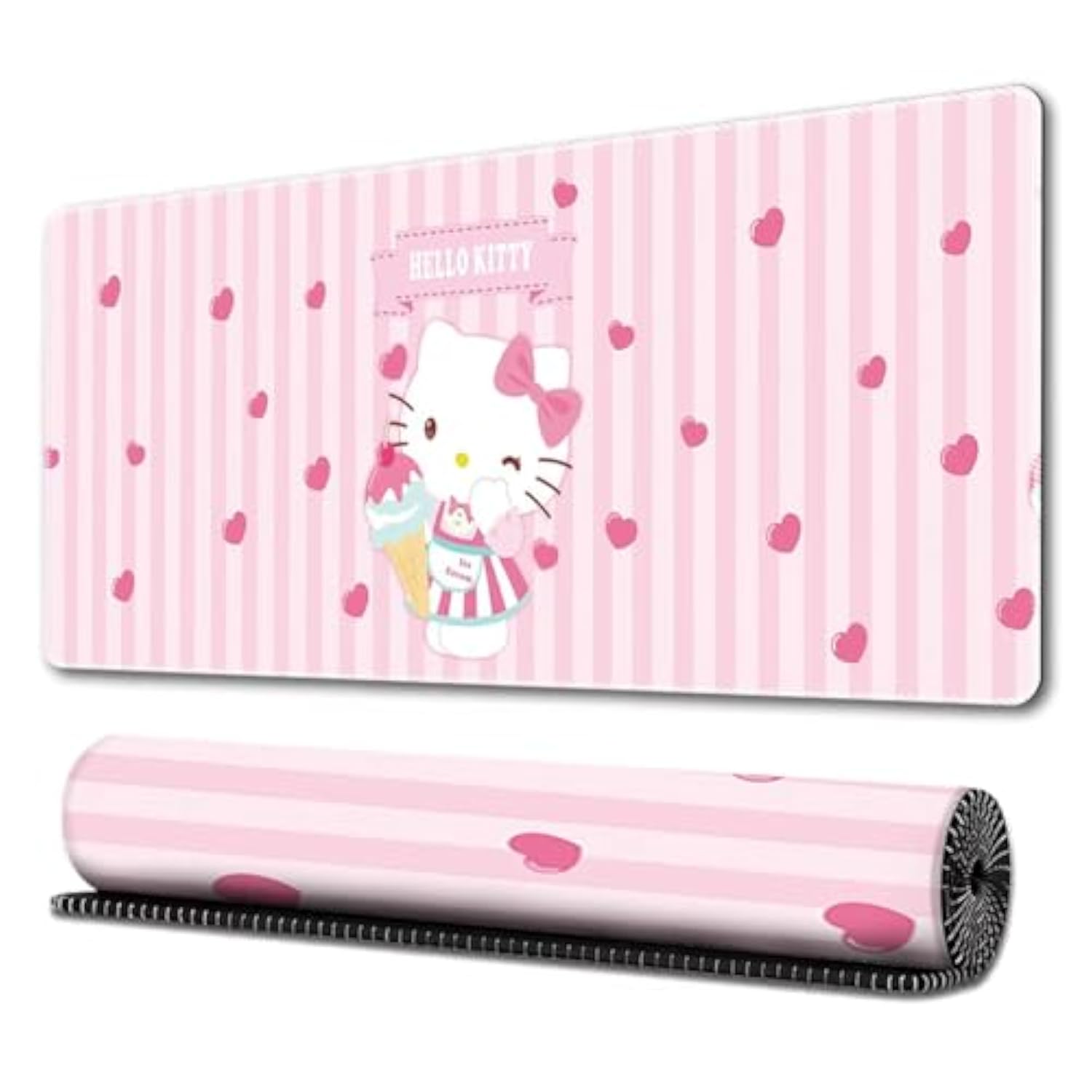 Kawaii Kitty Girly Cute Gaming Mouse Pads, Long Extended Desk Mat, Extra Large Girl Anime Mousepad Keyboard Pads For Work Game Office Home