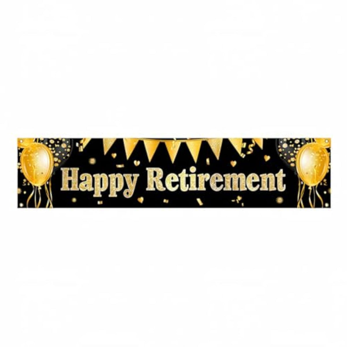 Happy Retirement Banner Black Gold Party Decorations Large Retirement Banner Yard Sign Backdrop Supplies Decoration For Indoor And Outdoor 78 X 17Inches