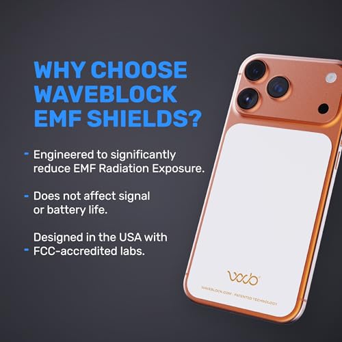 EMF Blocker for Cell Phone - Made for iPhone 17 Pro Max - The Only Patented, Real Scientifically Backed, Lab-Tested 5G-Shield Sticker to Protect You