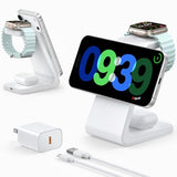 3 in 1 Wireless Charging Station for Apple MagSafe Charger, 15W Fast MagSafe Charger Stand Compatible with iPhone 17-12 Series, Apple Watch &