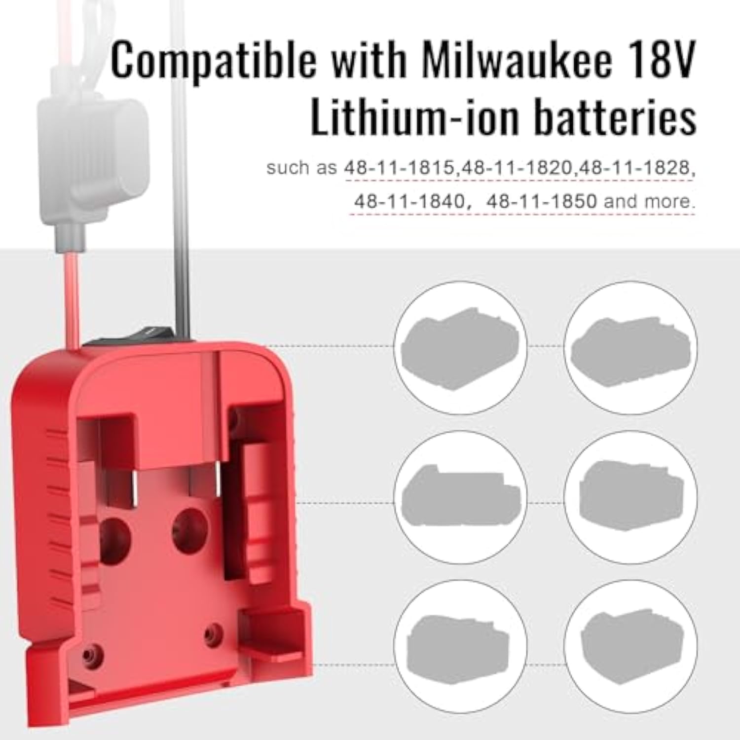 2 Packs Power Wheels Adapter For Milwaukee M18 Battery2 Pp Adapter Power Wheels Battery Converter Kit With Fuse & Switch & Wire Terminals & 12 Awg Wire For Diy Rc Car Toys Robotics