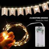 Just Married Banner with LED Fairy String Light, 2 Modes, 8.2 ft