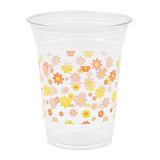 Daisy Groovy Plastic Cups Pink Orange Flower Party Cups Retro Boho Hippie Disposable Cups 60S 70S 12 Oz Cold Drinking Cup For Groovy Party Supplies (50, Colorful Daisy)