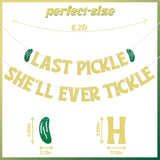 Last Pickle She'Ll Ever Tickle Banner - She Found Her Match Sign, Funny Pickle Wedding Bridal Shower Bachelorette Party Decorations Gold Glitter